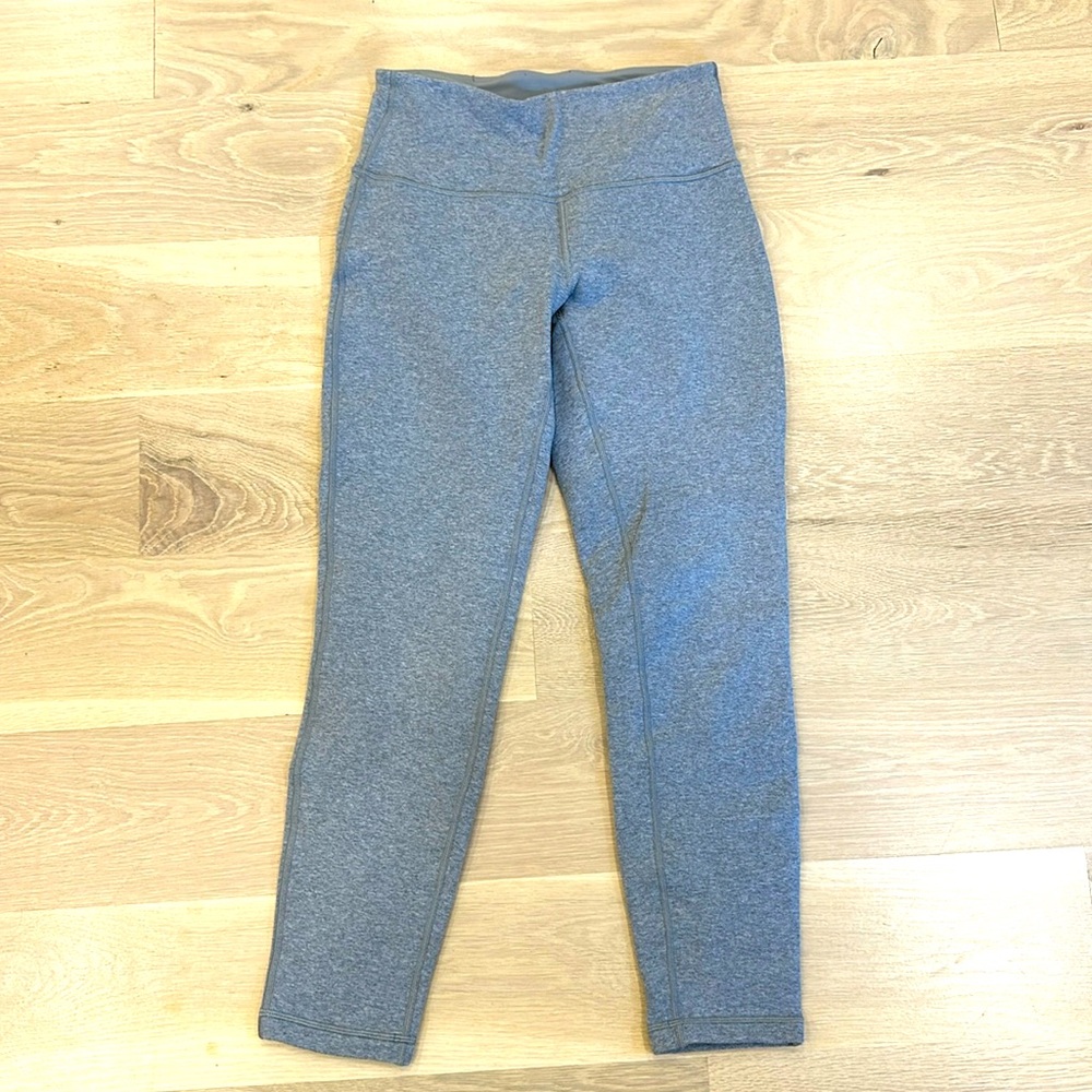 Like new size 8 Lululemon fleece lined gray leggings